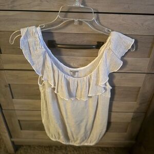 Charlotte Russe White Ruffled Blouse